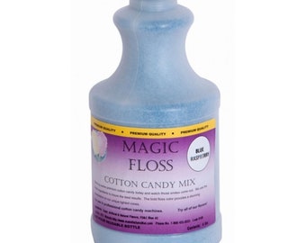 1.8KG - Blue Raspberry Flavour Tubs Bottle Professional Instant Cotton Candy Floss Maker Machine Sugar - 1814g - (7821)