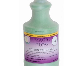 1.8KG - Lime Flavour Tubs Bottle Professional Instant Cotton Candy Floss Maker Machine Sugar - 1814g - (7825)