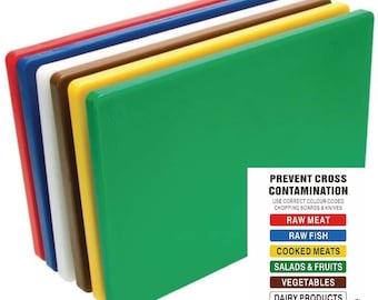 Planches à découper professionnelles à code couleur haute densité Solide Panneau à découper en plastique solide Choisissez parmi 7 couleurs - (45cm x 30cm x 1cm) 12x18