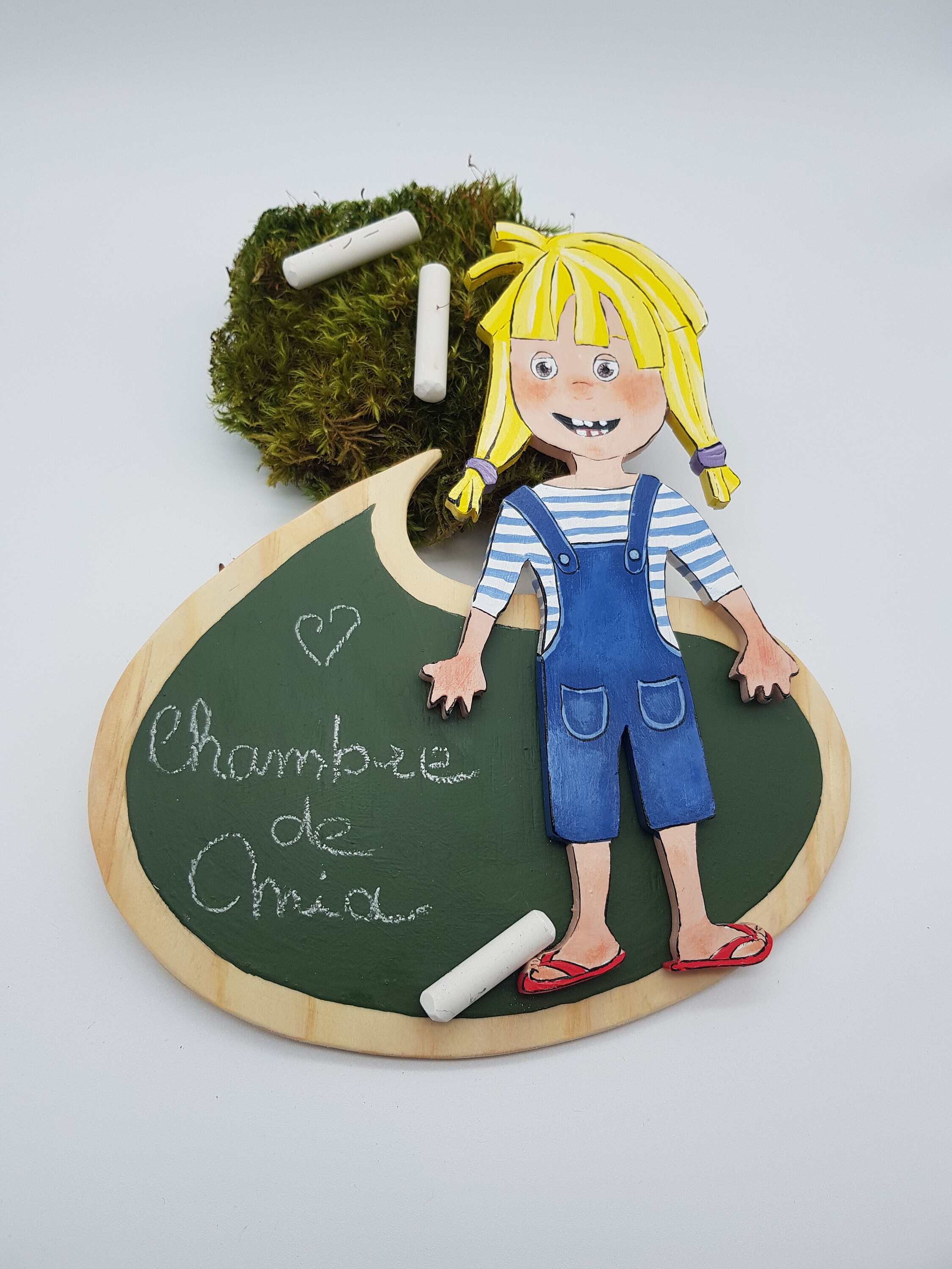 Décoration Plaque de Porte Bois Chambre Fillette