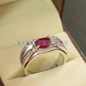 Ruby Ring for Men 925 Sterling Silver Ring Handmade Ruby - Etsy