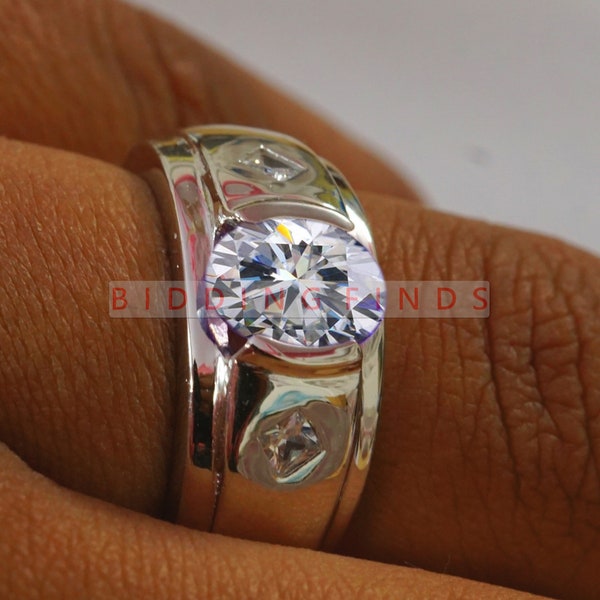 Moissanite Men Ring Handmade Ring Anniversary Ring Promise Ring Gift Statement Ring, Stackable Ring Oval Cut Moissanite Personalised Ring