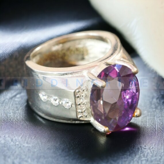 Alexandrite Engagement Ring June Birthstone Mens Ring Silver Alexandrite  Ring | eBay