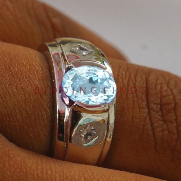 Aquamarine Ring for Men - Etsy
