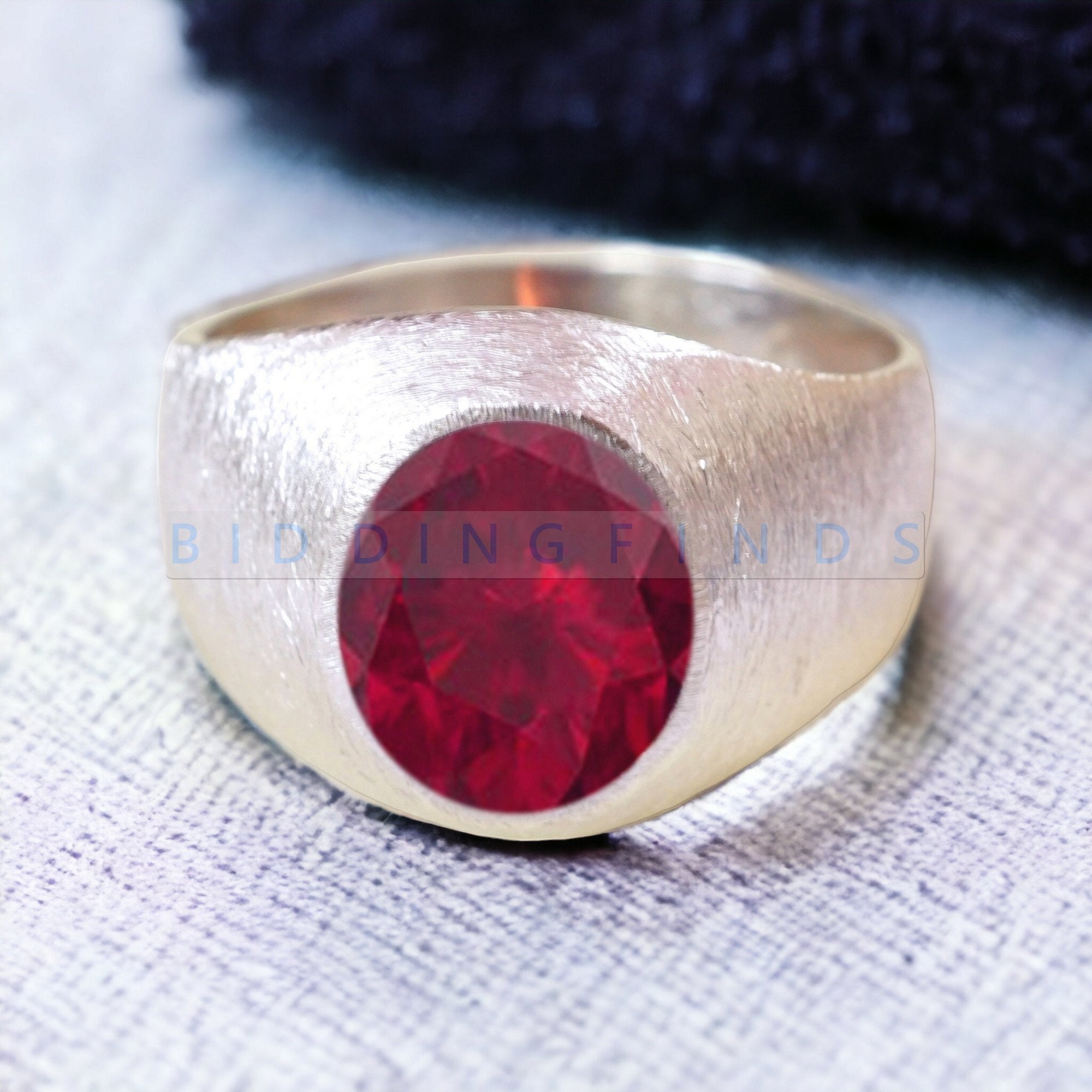 Mens genuine deals ruby rings