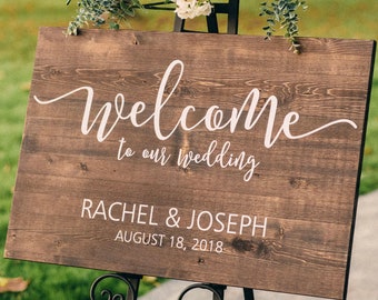 Wedding Welcome Sign - Welcome to the Wedding of - Wood Wedding Sign - Rustic Wedding Decor. 24x36 sign