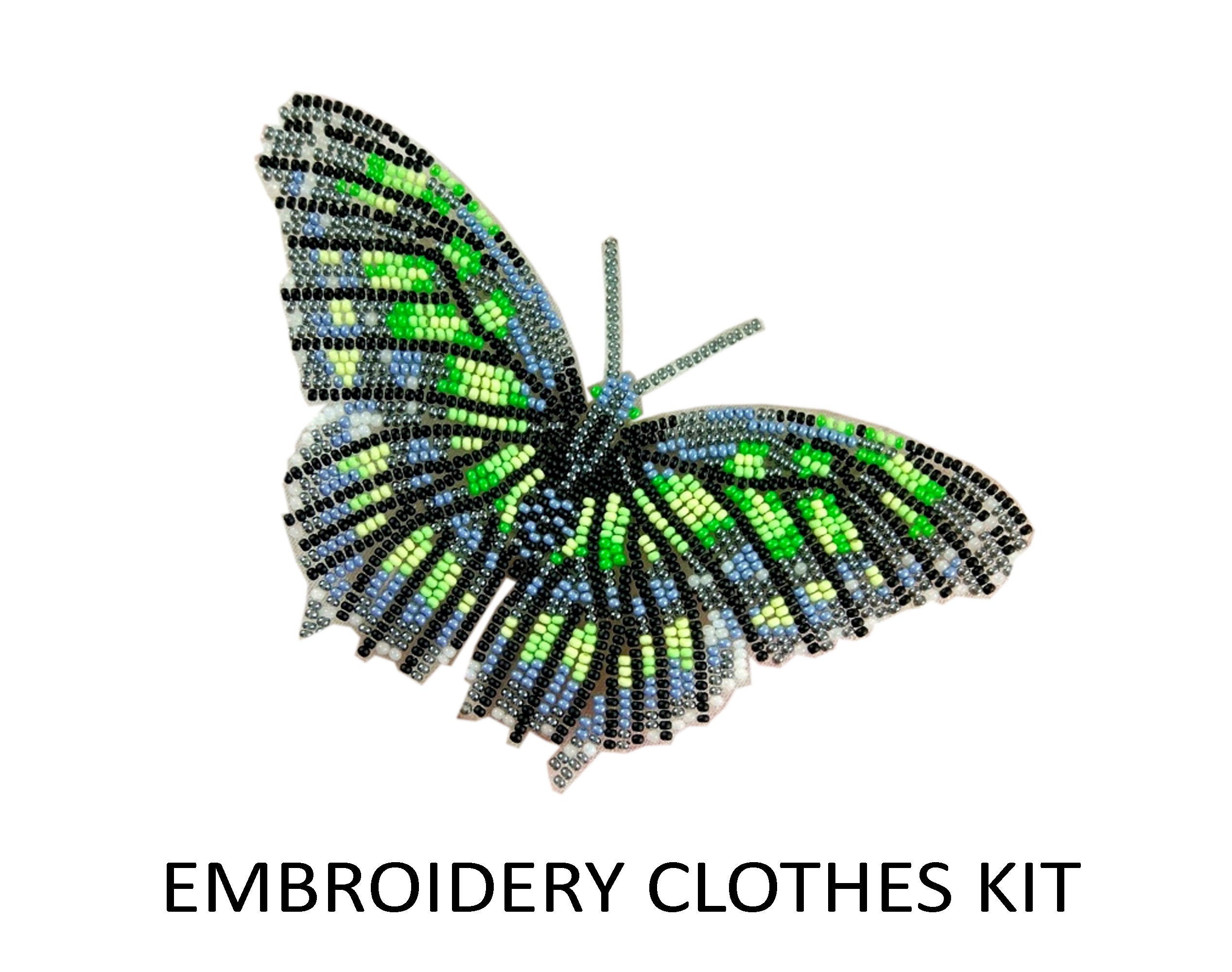 Bead Embroidery Kit Butterfly Needlepoint Kit Art Butterfly Embroidery Kit,  Butterfly Beading Pattern, Hand Embroidery, Embroidery Pattern 