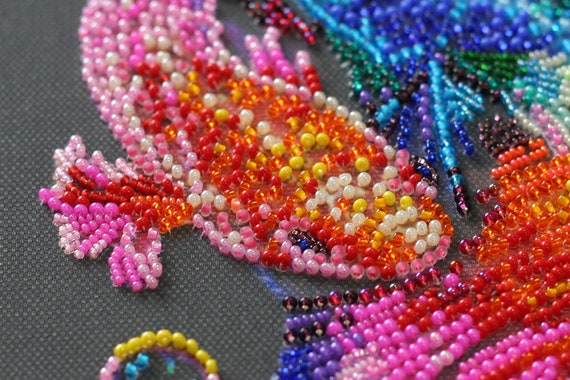 Bead Embroidery Kit Jellyfish Beaded needlepoint Beaded stitching Beadwork  DIY