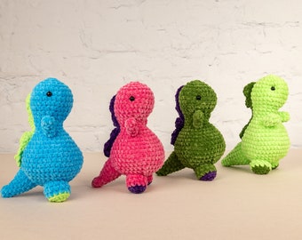 Plush Dinosaur Crochet Kit for Adults, Beginner Crochet Kit, Animal Amigurumi DIY Craft Kit