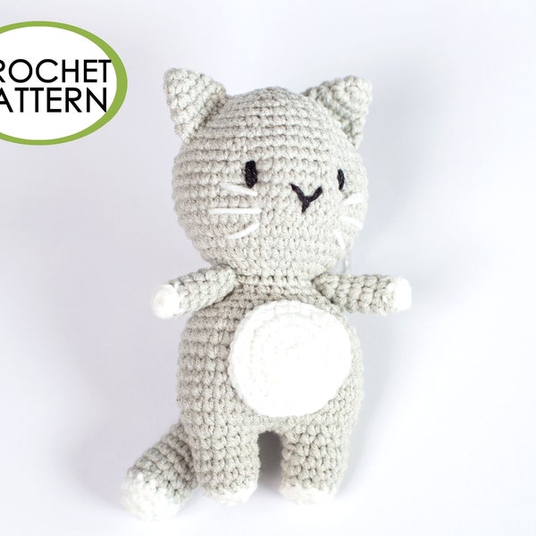 Haakpatroon Kat (Amigurumi tutorial PDF-bestand). Haakpatroon Amigurumi Kat. Leuke haakinstructie voor beginners