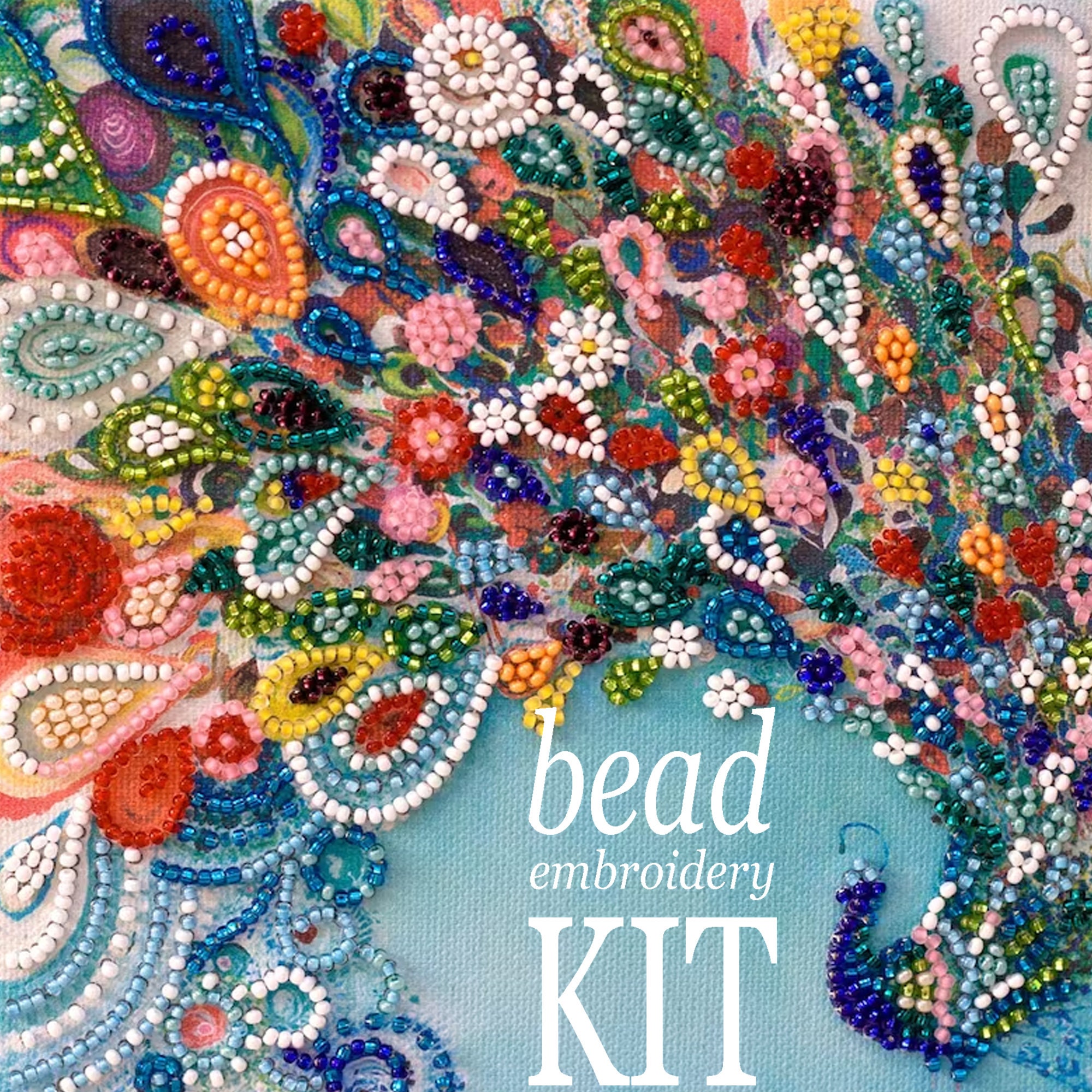 Sacred Crane Bead Embroidery Kit, Bead Work Embroidery Kit Printed  Embroidery Kit, Modern Bead Embroidery Complete Kit 