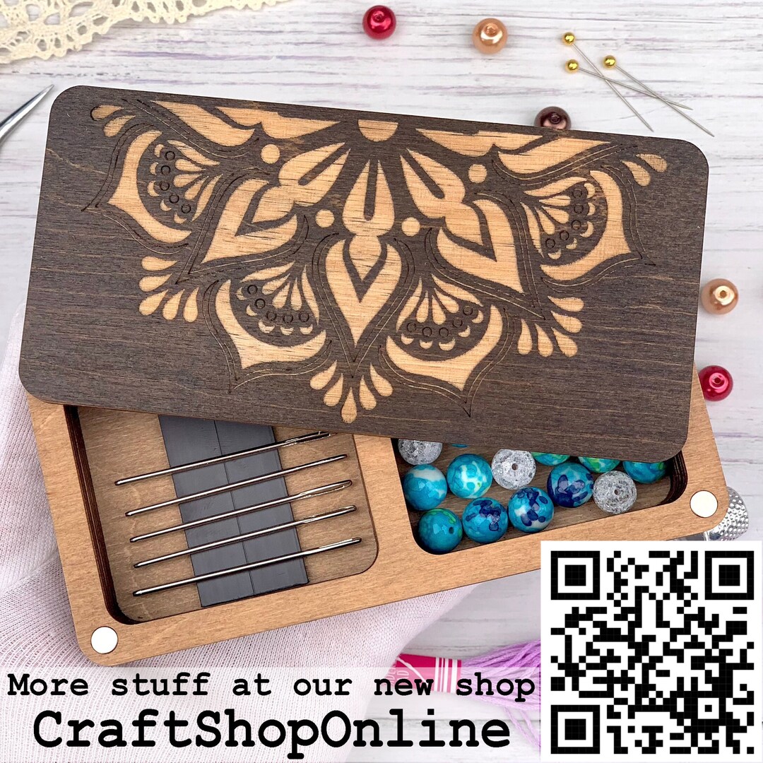 Wooden Needle Holder, Seed Bead Storage, Needle Minder, Sewing ...