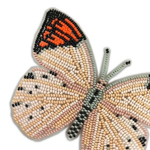 Giant Orange Tip (Hebomoia glaucippe) Butterfly Magnet Bead Embroidery Kit. DIY Craft Kit. Insect Beading Kit. Handmade Decor Making Kit