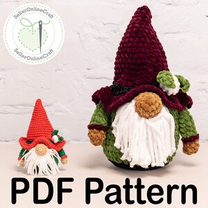 Crochet Pattern Christmas Gnome (Amigurumi tutorial PDF file). Crochet Pattern Amigurumi Christmas Gnome Cute Crochet Tutorial for Beginners