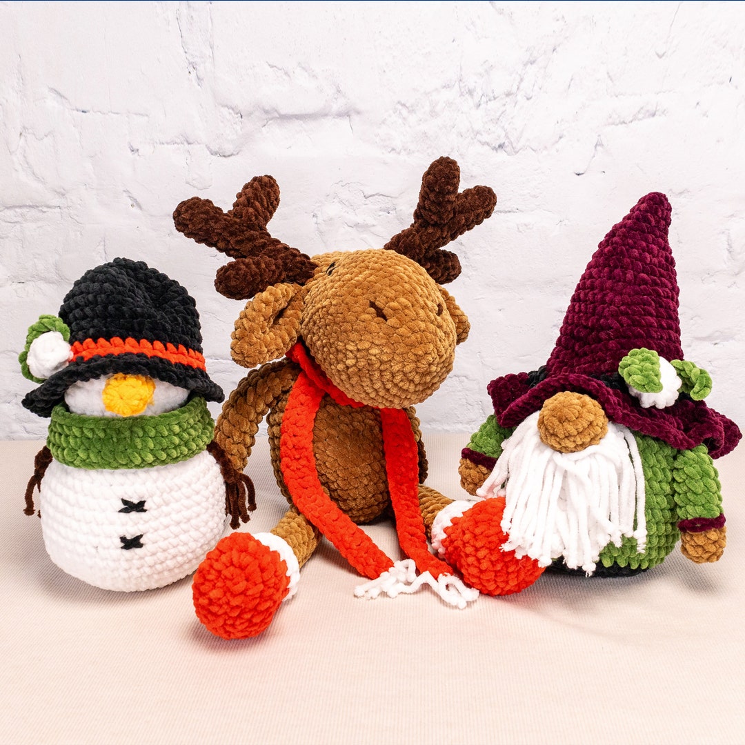 Plush Christmas Crochet Kits for Adults Beginner Crochet Etsy