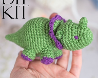 Crochet Kit for Adults Dinosaur, Beginner Crochet Kit, Animal Amigurumi DIY Craft Kit