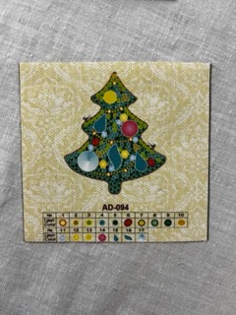 Christmas Tree Bead embroidery kit. Seed Bead Brooch kit. DIY Craft kit. Beading kit. Needlework beading. Handmade Jewelry Making Kit image 8