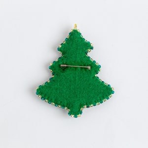 Christmas Tree Bead embroidery kit. Seed Bead Brooch kit. DIY Craft kit. Beading kit. Needlework beading. Handmade Jewelry Making Kit image 4