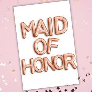 Maid of Honor Foil Balloon Card