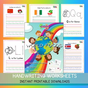 Handwriting Practice Sheets for Kids, Printable Worksheet A-Z Letter Tracing, Uppercase Lowercase Dotted Alphabet, KS1, Pre School Download
