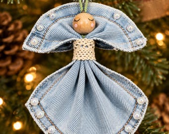 4. Enfeite de anjo em jeans