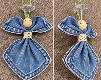 8. enfeite de anjo em jeans