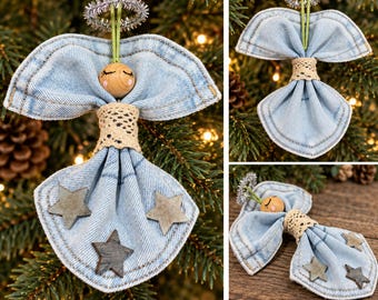 2. Enfeite de anjo em jeans