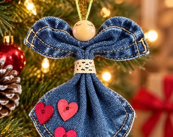 10. Enfeite de anjo em jeans
