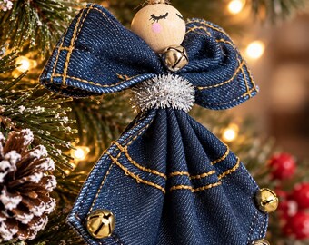 15. Enfeite de anjo em jeans