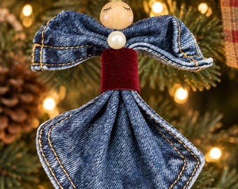 3. Enfeite de anjo em jeans