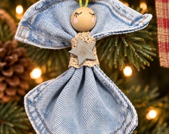 5. Enfeite de anjo em jeans