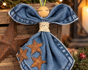 6. Enfeite de anjo em jeans
