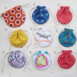mini Tasche rundes Beutel Schmucktasche Ohrringbeutel Geschenktasche Krimskramsbeutel Ringtasche Kleingeldtasche Kopfhörertasche Baumwolle