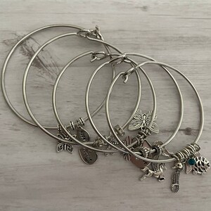 Bangle bracelets with charms/ bracelet/ charm bracelet