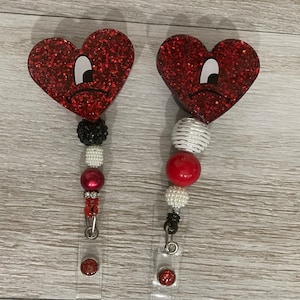 Bad Bunny badge reels, Bad Bunny badge holders, badge holders, cute heart badge holder