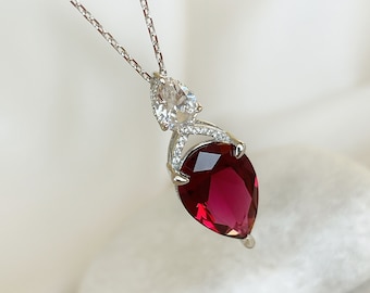 Genuine Ruby Gemstone Jewelry Set, 925 sterling silver Ruby Set,Handmade,Necklace Earring Set,Sterling Jewelry Set,925 Sterling Silver Ruby