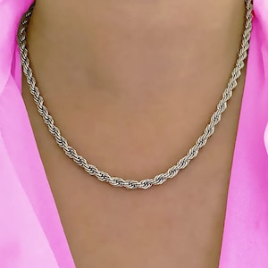 925 Sterling Silver Rope Chain Necklace , Rope chain for men,Rope chain for women,Sterling Silver rope chain necklace,Twisted rope chain ,