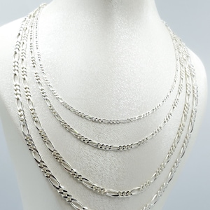 Men and women chain,Sterling silver,Figaro chain,Necklace for men,Gift for women,Gift for men,Silver chain,925  Chain Necklace For Women,