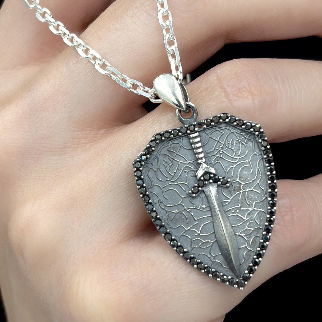 Sterling Silver Sword Necklace 925 Sterling Silver Dagger Etsy