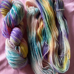 Hand dyed yarn-superwash -extrafine-fingering weight-Merin0-Nylon yarn 50g Skein