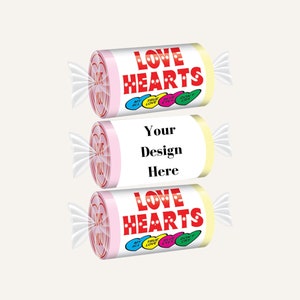 Personalised Mini Love hearts | Custom Branded Sweets Favours | Business Marketing Promotional Gift | Perfect for Wedding and Baby Showers