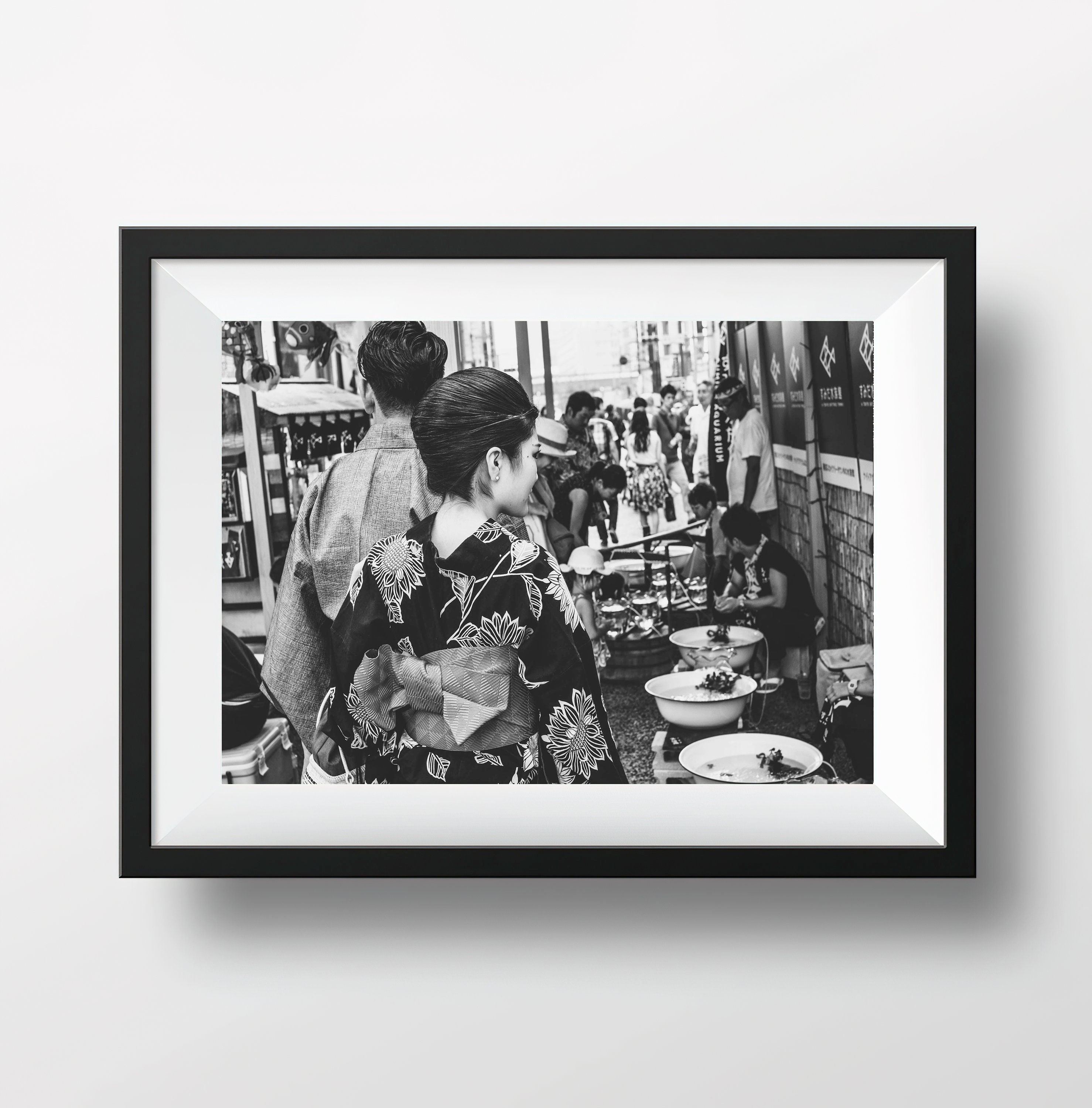 Photo Noir et Blanc Tokyo - Japon Photographie Scène de Rue Photo d'art Affiche Poster Décoration Mu