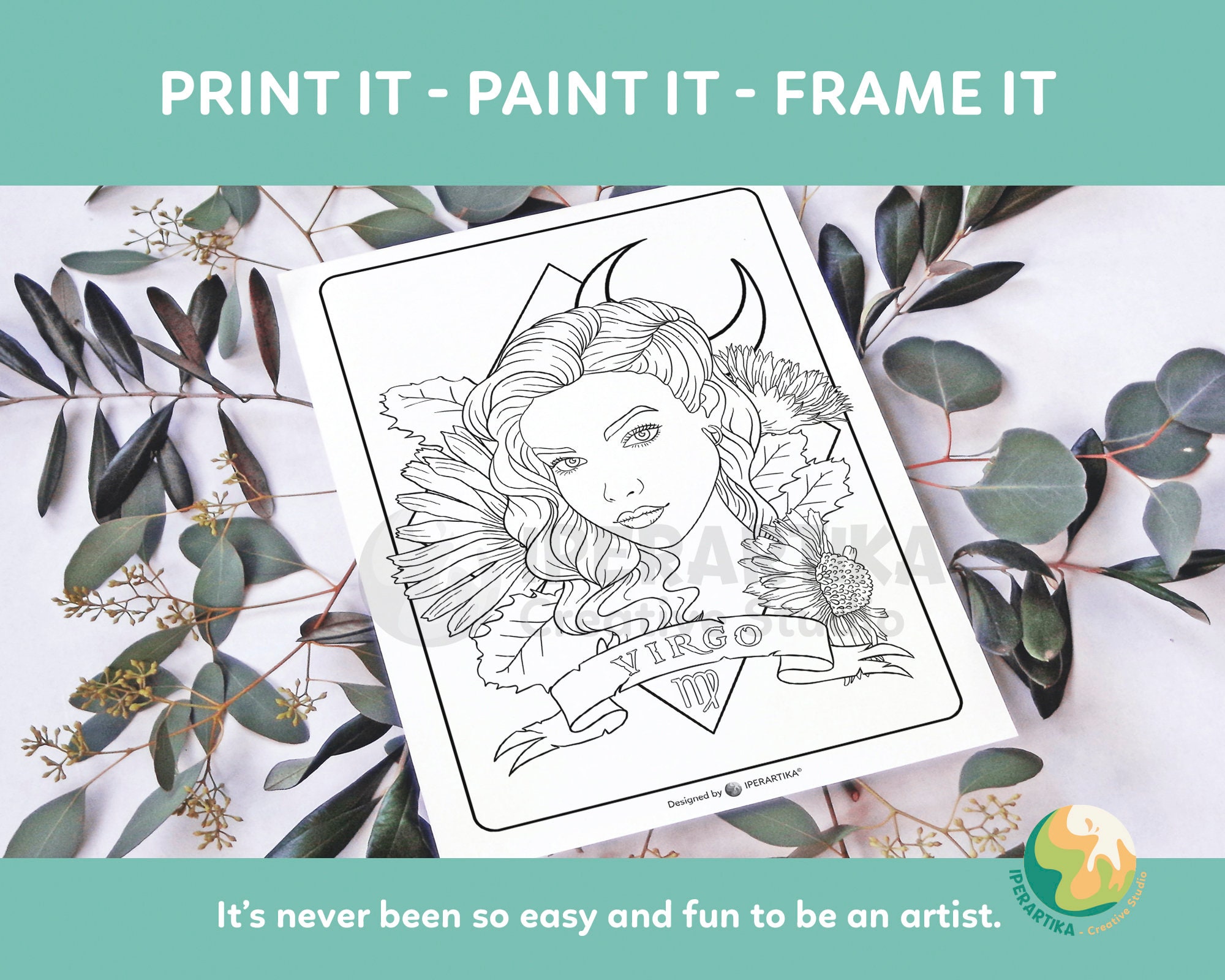 Virgo COLORING PAGE Printable | Zodiac Signs Coloring Pages | Coloring ...