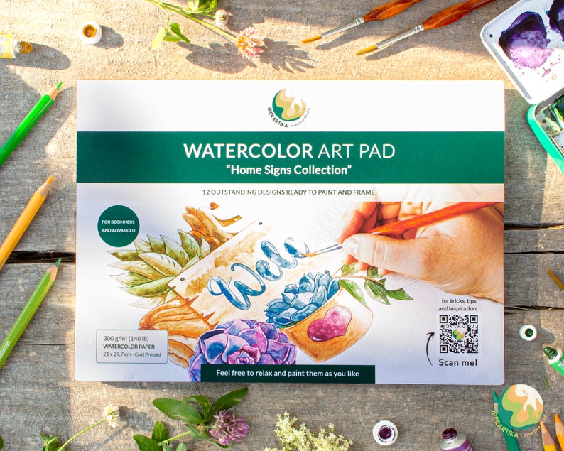 WATERCOLOR Coloring Book for Adults. Beautiful HOME SIGNS Etsy