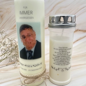 Mourning candles | Memorial candles | personalized | Mourning - Remembrance - Funeral - Awareness
