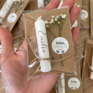 Mini Kerzen-individuell gestaltbar | Geschenkidee | Hochzeit | Sitzplätze | Gastgeschenk | Taufe | Kommunion | Konfirmation | Tischkarte