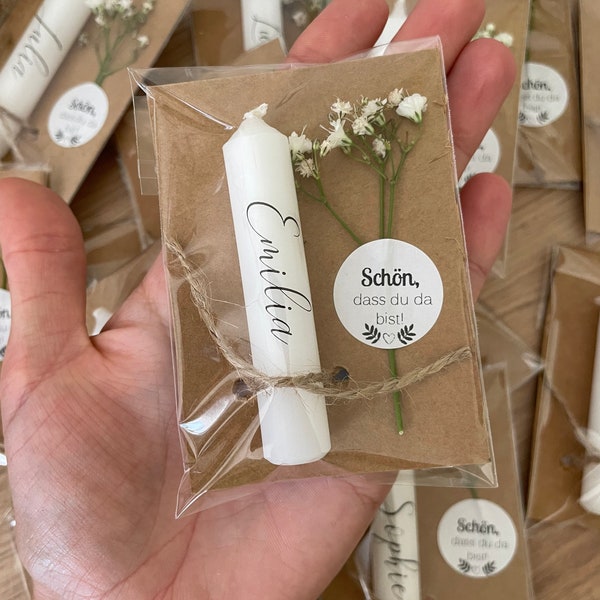 Mini candles - individually customizable | Gift idea | Wedding | Seating | Party favor | Christening | Communion | Confirmation | Place card