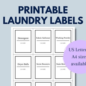 Printable Laundry Labels Organisation Stickers Template Labels for ...