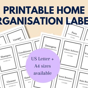 Printable Home Organisation Labels Bundle Organisation Sticker Template ...