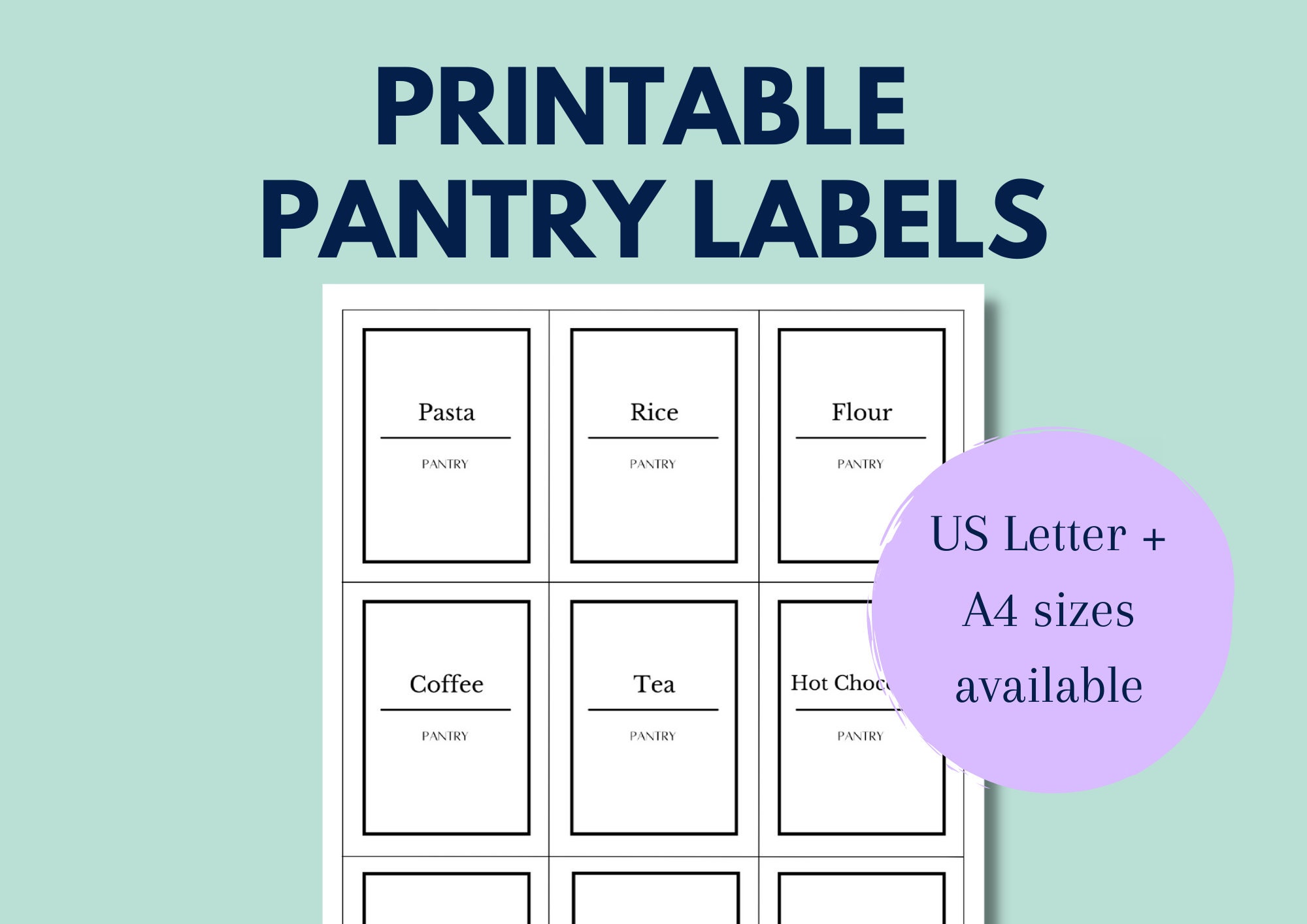 Printable Pantry Labels Organisation Stickers Template Labels for ...